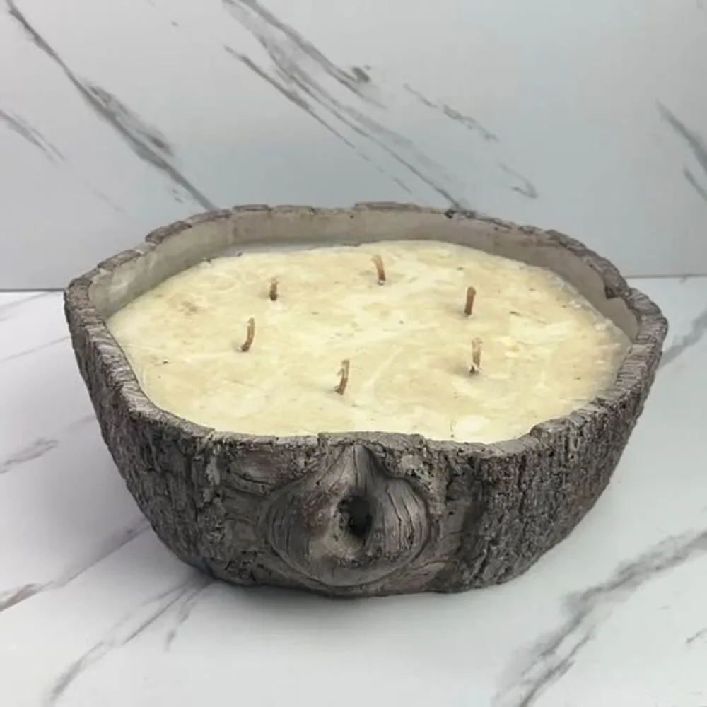 DW Home 6 Wick XL Big Smoked Pumpkin 5 Lb Candle Faux Wood Romantic 75.7 Oz Wax